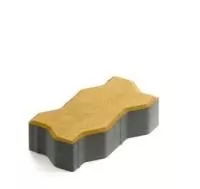 Тротуарная плитка Steingot Практик 60 из белого цемента с частичным прокрасом зигзаг желтая 225х112,5х60 мм