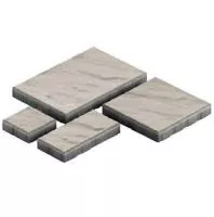 Тротуарная плитка Steingot Грандо из серого цемента с частичным прокрасом светло-серая мультиформат