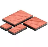 Тротуарная плитка Steingot Грандо из белого цемента с частичным прокрасом красная мультиформат