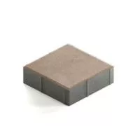 Тротуарная плитка Steingot Практик 60 из белого цемента с частичным прокрасом квадрат светло-коричневая 200х200х60 мм