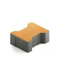 Тротуарная плитка Steingot Сити 80 из белого цемента с частичным прокрасом катушка без фаски оранжевая 200х165х80 мм