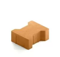 Тротуарная плитка Steingot Сити 80 из белого цемента с полным прокрасом катушка без фаски оранжевая 200х165х80 мм