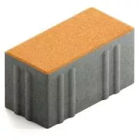 Брусчатка Steingot Хэви из белого цемента с частичным прокрасом прямоугольник оранжевая 200х100х100 мм