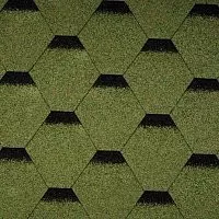 Однослойная гибкая черепица Икопал Плано Тема зеленая