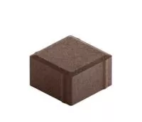 Тротуарная плитка Steingot Практик 60 из серого цемента с полным прокрасом квадрат темно-коричневая 100х100х60 мм