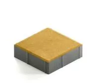 Тротуарная плитка Steingot Практик 60 из белого цемента с частичным прокрасом квадрат желтая 200х200х60 мм