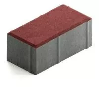 Брусчатка Steingot Сити 80 из серого цемента с частичным прокрасом прямоугольник красная 200х100х80 мм