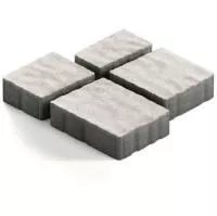 Тротуарная плитка Steingot Гранито из белого цемента с частичным прокрасом белая мультиформат