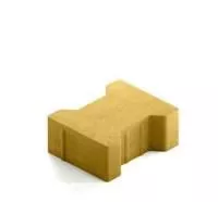 Тротуарная плитка Steingot Сити 80 из белого цемента с полным прокрасом катушка без фаски желтая 200х165х80 мм