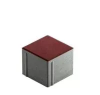 Тротуарная плитка Steingot Сити 80 из серого цемента с частичным прокрасом квадрат красная 100х100х80 мм