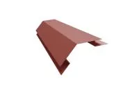 Угол внешний сложный 75х75 135гр 0,5 Satin с пленкой RAL 3009 оксидно-красный