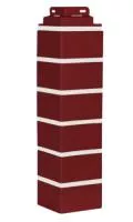 угол фасадной панели «FineBer», облицовочный кирпич Бритт красный