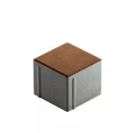 Тротуарная плитка Steingot Сити 80 из серого цемента с частичным прокрасом квадрат коричневая 100х100х80 мм