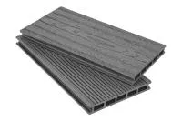 Террасная доска ДПК Grand Line 160мм вельвет и тиснение под дерево Графит 4м