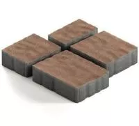 Тротуарная плитка Steingot Гранито из серого цемента с частичным прокрасом коричневая мультиформат