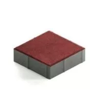 Тротуарная плитка Steingot Практик 60 из серого цемента с частичным прокрасом квадрат красная 200х200х60 мм