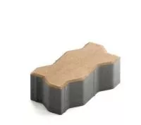 Тротуарная плитка Steingot Сити 80 из белого цемента с частичным прокрасом зигзаг бежевая 225х112,5х80 мм