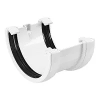 Соединитель желоба водостока FineBer ПВХ Белый