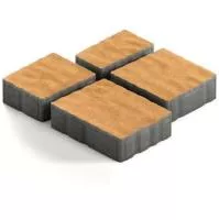 Тротуарная плитка Steingot Гранито из белого цемента с частичным прокрасом оранжевая мультиформат