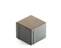 Тротуарная плитка Steingot Сити 80 из белого цемента с частичным прокрасом квадрат светло-коричневая 100х100х80 мм