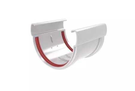 Соединитель желобов Дизайн 135 ПВХ Grand Line белый (RAL 9003)