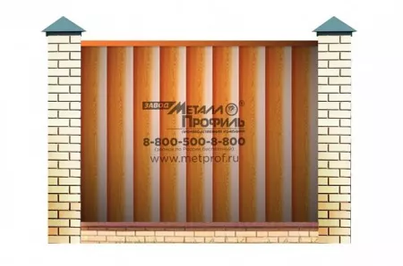 Заборы из металлического сайдинга «Металлический сайдинг Бревно», покрытие полиэстер