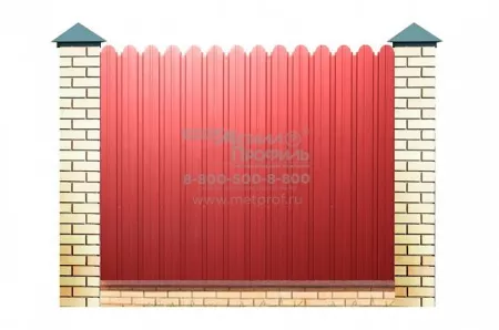 Заборы из европрофиля «ЕвроПрофиль фигурный», покрытие полиэстер