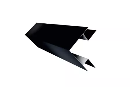 Планка угла внешнего сложного Экобрус 0,5 PurPro Matt 275 RAL 9005 черный