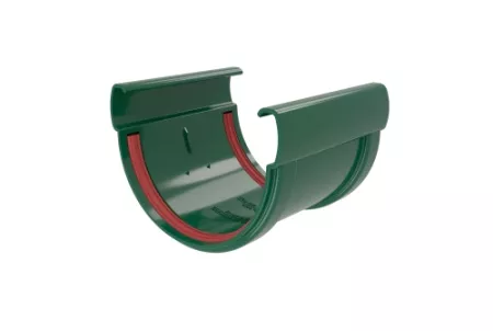 Соединитель желобов Дизайн 135 ПВХ Grand Line зелёный (RAL 6005)