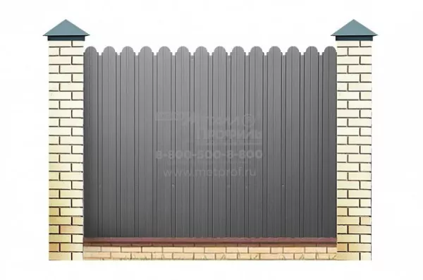 Заборы из европрофиля «ЕвроПрофиль фигурный», покрытие neomatt
