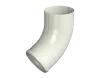 ТН МВС 125/90 мм отвод трубы, белый