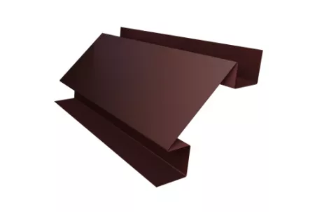 Планка угла внутреннего сложного Экобрус Grand Line 0,5 GreenCoat Pu с пленкой RR 887 шоколадно-коричневый (RAL 8017 шоколад)