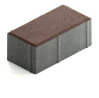 Брусчатка Steingot Сити 80 из серого цемента с частичным прокрасом прямоугольник темно-коричневая 200х100х80 мм