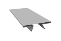Планка стыковочная составная верхняя 0,5 Satin с пленкой RAL 7004 сигнальный серый