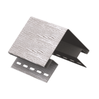 СЕРЕБРИСТЫЙ Наружный угол к сайдингу колл. ТИМБЕР-БЛОК серия ДУБ (3,05 м) 5шт/уп