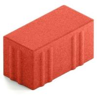 Брусчатка Steingot Хэви из белого цемента с полным прокрасом прямоугольник красная 200х100х100 мм