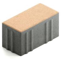 Брусчатка Steingot Хэви из белого цемента с частичным прокрасом прямоугольник бежевая 200х100х100 мм