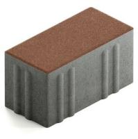 Брусчатка Steingot Хэви из серого цемента с частичным прокрасом прямоугольник коричневая 200х100х100 мм