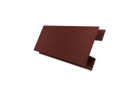 Планка H-образная БХ new 0,5 GreenCoat Pural BT, matt RR 29 красный (RAL 3009 оксидно-красный)