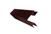 Планка угла внешнего сложного Экобрус Grand Line 0,5 GreenCoat Pural BT, matt RR 887 шоколадно-коричневый (RAL 8017 шоколад)