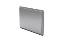 Кассета фасадная прямая открытого типа с порошковым покрытием, 1,2 мм RAL 9006 бело-алюминиевый