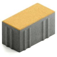 Брусчатка Steingot Хэви из белого цемента с частичным прокрасом прямоугольник желтая 200х100х100 мм