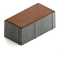 Брусчатка Steingot Сити 80 из серого цемента с частичным прокрасом прямоугольник коричневая 200х100х80 мм