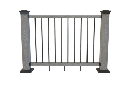 Ограждение из ДПК POLIVAN 3D c алюминиевыми балясинами 125х960х1575 мм (Серый)