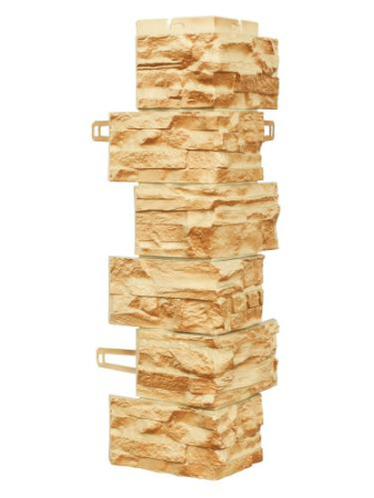 Угол фасадной панели «Royal Stone», скалистый камень Буффало