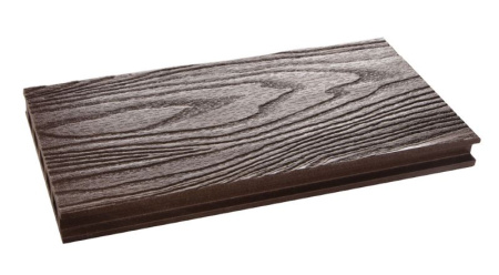 Террасная доска DOS ELITE шовная, Темно-коричневый с тиснением под дерево, 4 метра