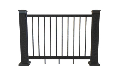 Ограждение из ДПК POLIVAN 3D c алюминиевыми балясинами 125х960х1575 мм (Черный)