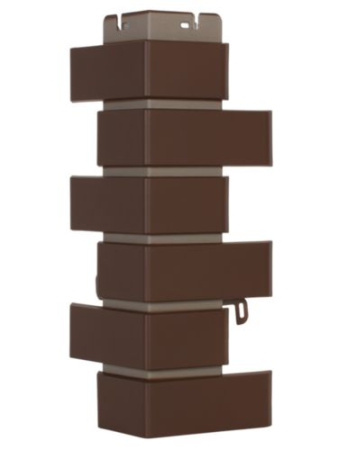 Угол фасадной панели «Альта-Профиль», кирпич клинкерный коричневый