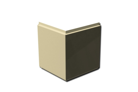 Кассета фасадная угловая открытого типа с порошковым покрытием, 1,2 мм RAL 1015 светлая слоновая кость