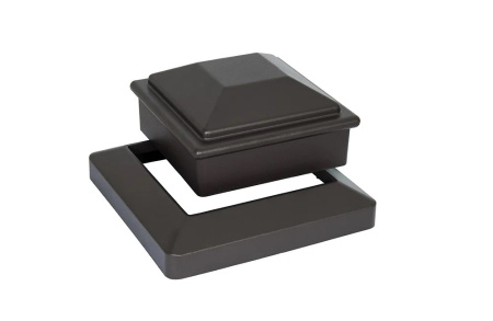 Крышка и юбка из алюминия для ограды ДПК POLIVAN 3D 69х145х145/34х181,5х181,5 мм, графит